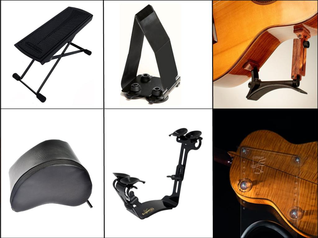 different classical guitar support devices