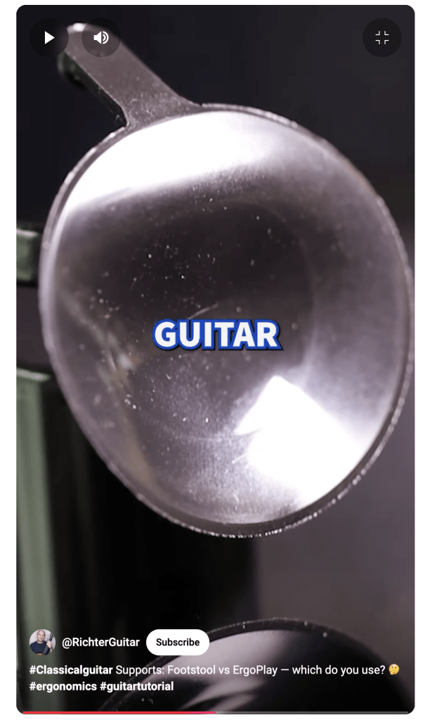 screenshot of ErgoPlay suction cup from Richter Guitar comparison YouTube Short